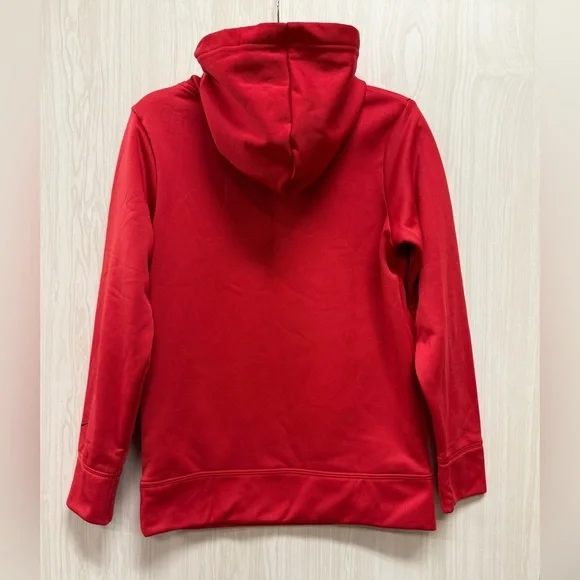 Nike Red Hoodie with graphic Sweat Shirt Medium Dri Fit Front Pocket 0084 - Picture 2 of 8
